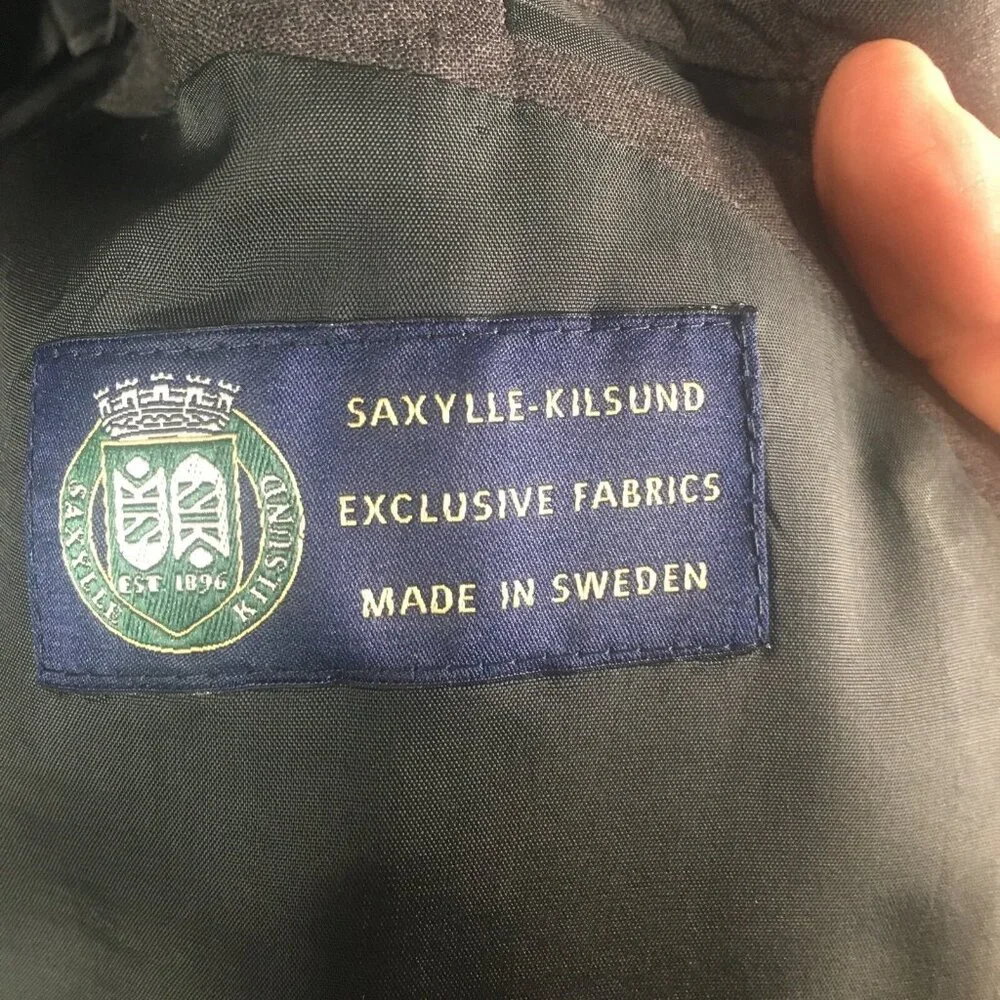 Saxyville Kilsund Blazer Men 50 US 44Gray 100% Wool Sweden Cavaliere Vintage